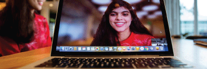 Picture of an employee on screen