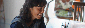 Employee smiling.
