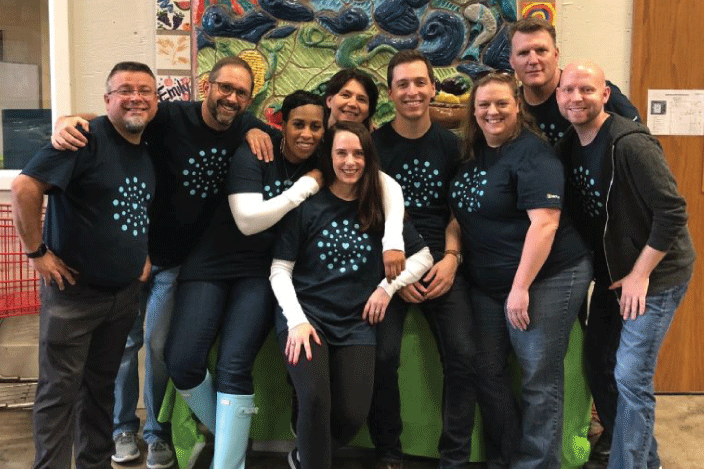 Group of employees standing together